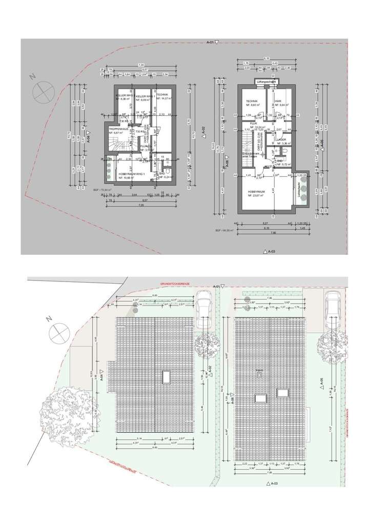 Untergeschoss | Dachaufsicht