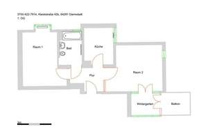 2-Zimmer-Wohnung mit Wintergarten und Balkon - Anmietung nur mit Wohnberechtigungsschein nach § 88d – Kleiststraße 42B, 64291 Arheilgen, Darmstadt – Vorschaubild 16