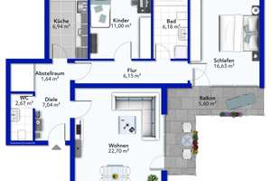 3 Zimmer-Wohnung mit Weitblick – Die vollständige Adresse der Immobilie erhältst du vom Anbieter., 23562 Sankt Jürgen, Lübeck – Vorschaubild 21