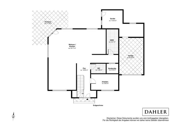 Der Grundriss im Erdgeschoss