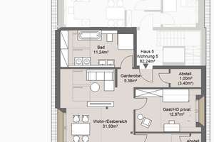 Neubau 3-Zimmer Dachgeschoss-Wohnung in Grafing - top Ausführung - barrierefrei – Die vollständige Adresse der Immobilie erhältst du vom Anbieter., 85567 Grafing bei München – Vorschaubild 3