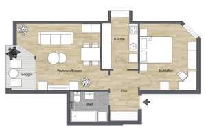 Bielefeld-Mitte - Nähe Stauteiche: Helle 2 Zimmer-Wohnung mit Loggia – Die vollständige Adresse der Immobilie erhältst du vom Anbieter., 33607 Mitte, Bielefeld – Vorschaubild 12