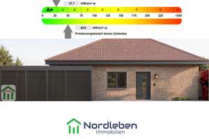 Neubau-Erstbezug: Barrierefreier A+ Bungalow als Doppelhaushälfte in Westrhauderfehn (WE1) – Papenburger Str. 59, 26817 Rhauderfehn – Vorschaubild 1
