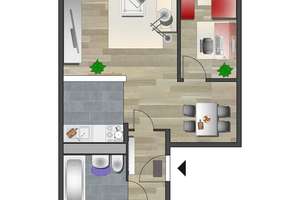 Tolle 3-Raum-Wohnung mit Balkon in begrünter Wohnlage – Paul-Bertz-Str. 38, 9120 Helbersdorf, Chemnitz – Vorschaubild 7