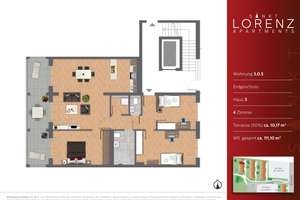 Familienfreundliche 4 Zimmerwohnung mit Terrasse zur Miete in Lübeck - Wentzel Dr. – Juistweg 32, 23554 Sankt Lorenz Nord, Lübeck – Vorschaubild 9