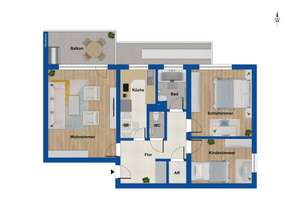 Geräumige 3-Zimmer-Wohnung in Leverkusen – 51381 Lützenkirchen, Leverkusen – Vorschaubild 9
