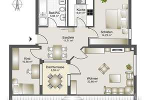 Schöne 3 Zimmer DG-Wohnung in ruhiger zweiter Baureihe – Die vollständige Adresse der Immobilie erhältst du vom Anbieter., 74076 Heilbronn, Heilbronn – Vorschaubild 20