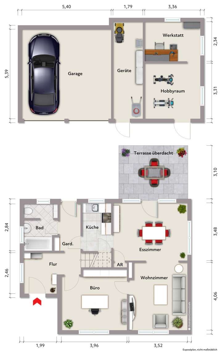 Grundriss Erdgeschoss (nicht m