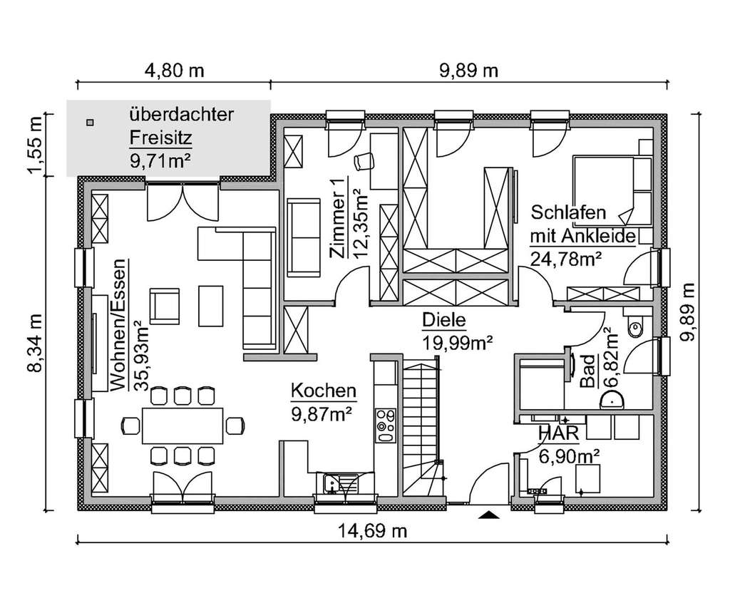 Immobilie in Coppenbrügge - 1,5-Geschosser SCANHAUS SH 210 inkl. Grundstück - Bild 1