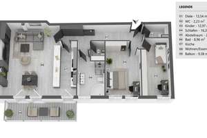 Zentrale 3-Zimmer-Wohnung in Top-Lage – sofort verfügbar – Die vollständige Adresse der Immobilie erhältst du vom Anbieter., 90459 Galgenhof, Nürnberg – Vorschaubild 9
