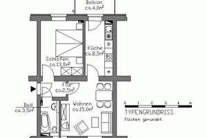 Gemütliche 2-Zimmer-Wohnung mit Tageslichtbad und Balkon – Weizenfeldstr. 21, 30419 Stöcken, Hannover – Vorschaubild 4