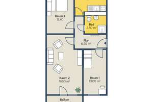 3-Raum-Wohnung mit Balkon und kinderfreundlichen Innenhof – Max-Borsdorf-Str. 7, 4318 Sellerhausen-Stünz, Leipzig – Vorschaubild 2