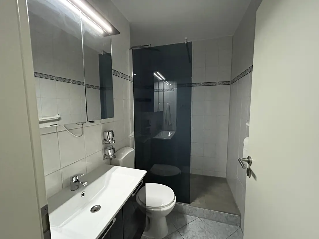 Innenliegendes Badezimmer mit Dusche