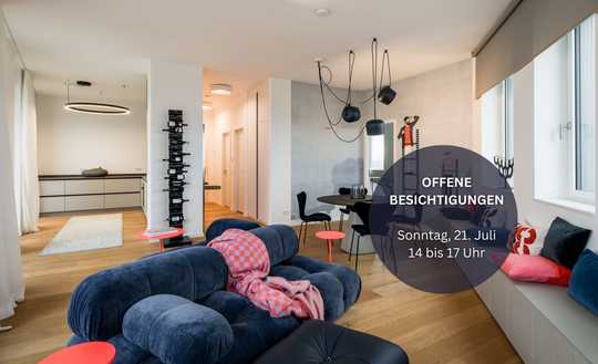 Luxuriöse 2-Zimmer Penthouse-Wohnung mit Blick auf den Rhein im 7.OG