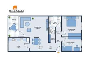 Direkt einziehen und wohlfühlen: helle 3-Zimmer-Wohnung mit Südbalkon und Tiefgarage, WI Nordenstadt – Die vollständige Adresse der Immobilie erhältst du vom Anbieter., 65205 Nordenstadt, Wiesbaden – Vorschaubild 2