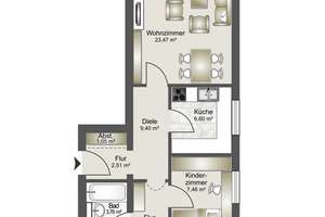 72 qm mit Wow-Effekt: lichtdurchflutet und charmant, frei gestaltbare 3 Zi.- Wohnung mit Aufzug – Die vollständige Adresse der Immobilie erhältst du vom Anbieter., 80809 Am Riesenfeld, München – Vorschaubild 14