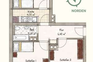 Erstbezug-Helles 14m² Zimmer, Top Lage Candidstr. ab sofort – Candidstraße 3, 81543 Siebenbrunn, München – Vorschaubild 6