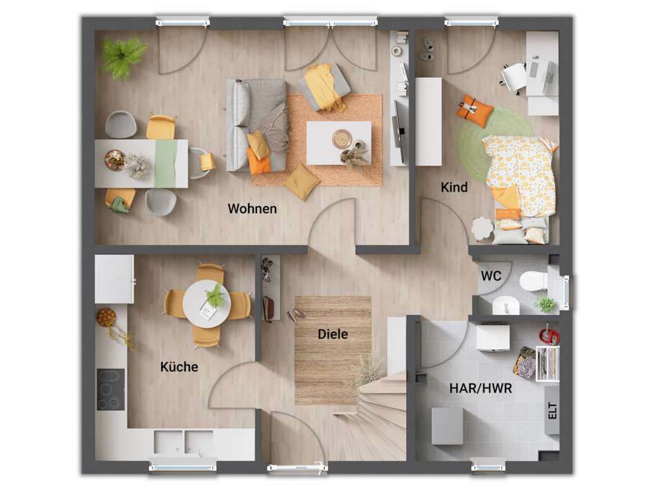 Beispiel EG mit zusätzl. Zimme