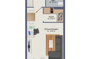 TOP-1-Zimmer-Wohnung im Hochparterre, komplett möbliert und sofort bezugsfertig oder vermietbar – Die vollständige Adresse der Immobilie erhältst du vom Anbieter., 22149 Rahlstedt, Hamburg – Vorschaubild 19