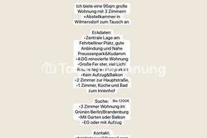 Tauschwohnung: Renovierte 3 Zimmer gegen 2 Zimmer