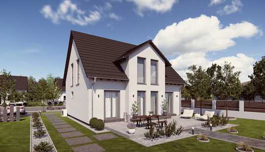 Bild von Massives Einfamilienhaus mit Garage.