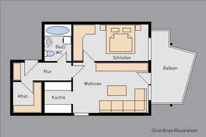 2 Zimmer-Wohnung in Botnang  – Die vollständige Adresse der Immobilie erhältst du vom Anbieter., 70195 Botnang-Süd, Stuttgart – Vorschaubild 8