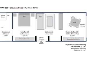 Modern Open Plan Living in Top Location in Berlin Mitte : Modernes Wohnen mit offenem Grundriss – Chausseestrasee 106, 10115 Mitte (Ortsteil), Berlin – Vorschaubild 11