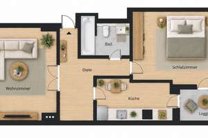 Provisionsfrei & bezugsfrei in Flingern | 2 Zimmer mit Loggia & Echtholzparkett – 40235 Flingern Nord, Düsseldorf – Vorschaubild 5
