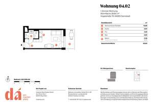 Neuwertige 1-Zimmer-Wohnung mit Balkon – Die vollständige Adresse der Immobilie erhältst du vom Anbieter., 64283 Mitte, Darmstadt – Vorschaubild 4