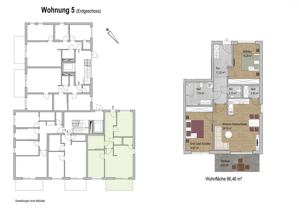 Immobilie in Malching - Hochwertige 3-Zimmer- Neubauwohnung im Erdgeschoss mit Terrasse und Garten - Bild 4