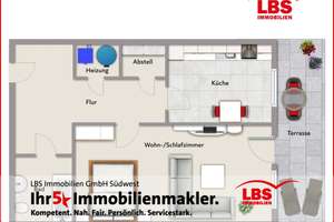 LBS Alzey 1 ZKB Souterrain-Wohnung mit Terrasse