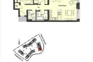 15. Etage mit Fernblick !! 3-Zimmer - NEUBAU Erstbezug in Mainnähe mit Einbauküche! – Königsberger Str. 1, 97072 Würzburg – Vorschaubild 2