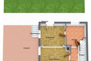 charmante DHH, 4,5 Zi., großer Garten, Carport ruhige rückwärtige Lage direkt am Römerkastell – Am Römerkastell 53, 70376 Hallschlag, Stuttgart – Vorschaubild 2