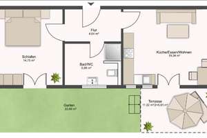 Moderne 2-Zimmer-Gartenwohnung mit Terrasse, Einbauküche & TG-Stellplatz in Bestlage von Ebersberg – Sieghartstraße 16, 85560 Ebersberg – Vorschaubild 2