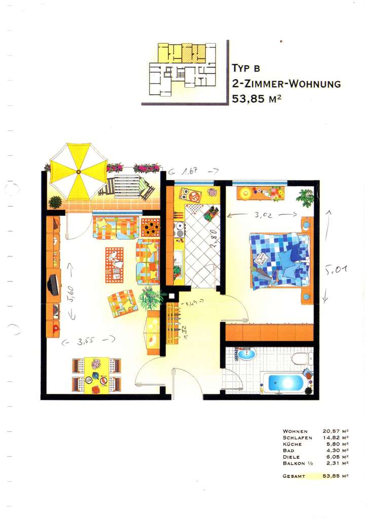Immobilie in Bad Homburg vor der Höhe - Renovierte 2-Zimmer-Wohnung mit Balkon in Bad Homburg - Bild 0