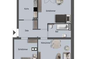 Attraktive 3-Zimmer-Wohnung in Düsseldorf mit Balkon  - modern, lichtdurchflutet & ideal aufgeteilt – Die vollständige Adresse der Immobilie erhältst du vom Anbieter., 40472 Rath, Düsseldorf – Vorschaubild 9