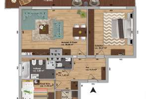 GUT VERMIETETES PENTHOUSE MIT DACHTERRASSE IN TOPLAGE ANGRENZEND ZU WELLINGSBÜTTEL – Die vollständige Adresse der Immobilie erhältst du vom Anbieter., 22391 Poppenbüttel, Hamburg – Vorschaubild 28