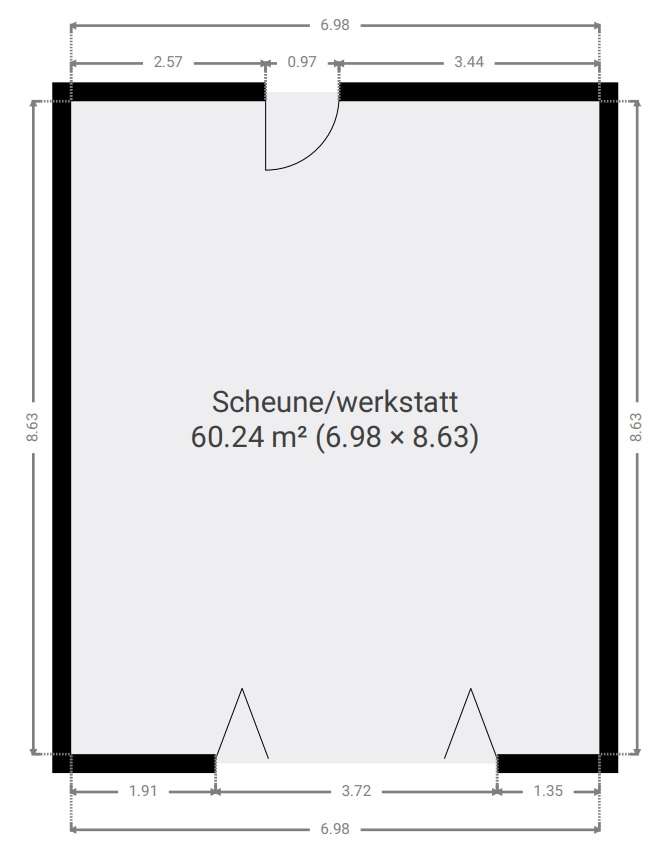 anliegende Scheune (Nutzfläche