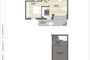 2,5-Zi.-Süd-West Gartenwohnung mit separatem Arbeits- oder Gästebereich – Aubing-Ost-Straße 70, 81245 Altaubing, München – Vorschaubild 14