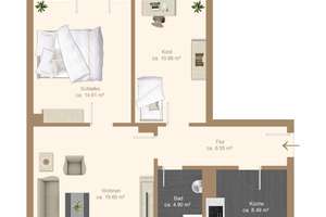 Charmante 3-Zimmer-Hochparterrewohnung
in familienfreundlicher Lage – Die vollständige Adresse der Immobilie erhältst du vom Anbieter., 1259 Niedersedlitz, Dresden – Vorschaubild 11