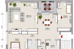 großzügige 3-Zimmer-Dachgeschosswohnung mit Terrasse – Die vollständige Adresse der Immobilie erhältst du vom Anbieter., 86154 Oberhausen-Süd, Augsburg – Vorschaubild 11