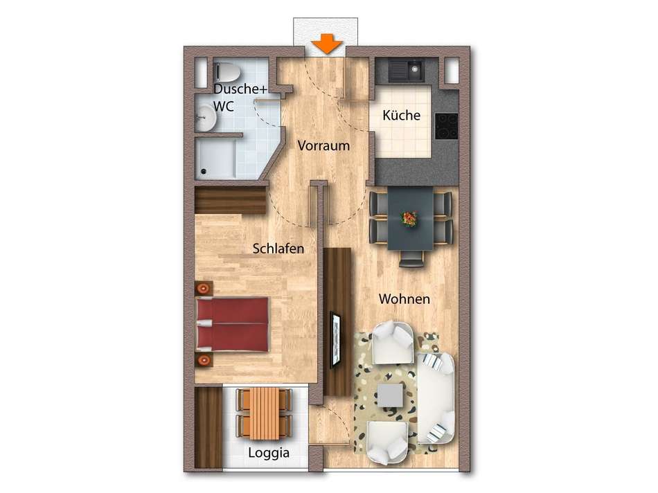 Geschützter Balkon