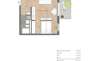 ++AKTION++ 1-Zimmer-Appartement zum Innenhof mit Ostbalkon im 1. Obergeschoss – Lerchenstraße 75, 80995 Lerchenau-Ost, München – Vorschaubild 9