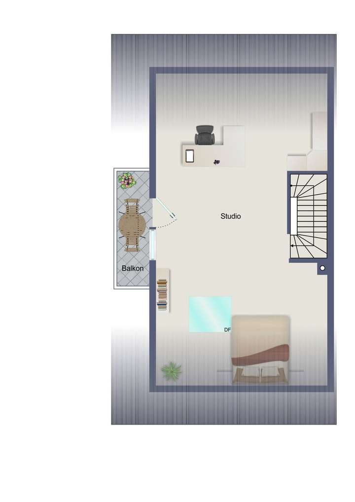 2D Grundriss des Dachgeschosse