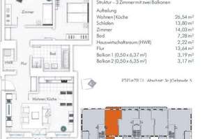 ** 3-Raumwohnung mit Fußbodenheizung und Balkon ** 1. OG**Sehr ruhige Wohnanlage** – Benedekring 34, 4159 Möckern, Leipzig – Vorschaubild 6