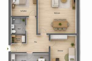 Modernisierte Dachgeschosswohnung mit Balkon & Blick ins Grüne – Mecklenburger Straße 57, 23568 Schlutup, Lübeck – Vorschaubild 4