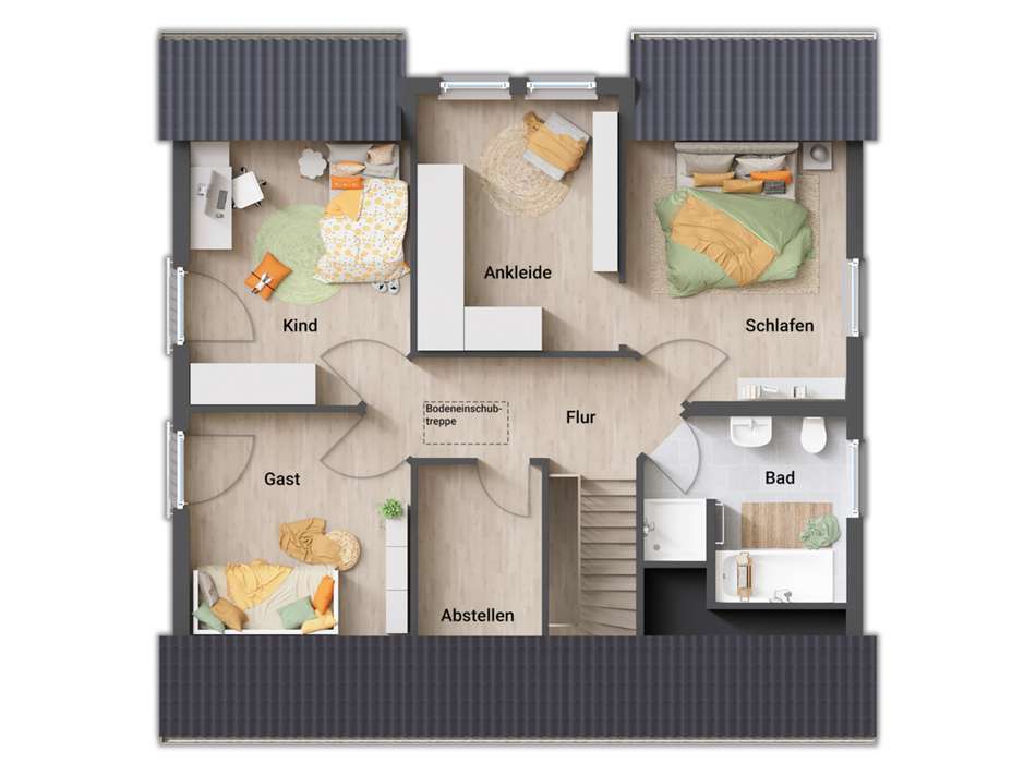 Beispiel OG mit Ankleidezimmer