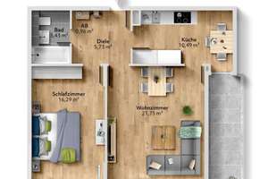 Wohnen über den Baumkronen: vermietete 2-Zimmer-Wohnung mit Loggia und TG-Stellplatz in München-Ne – Die vollständige Adresse der Immobilie erhältst du vom Anbieter., 81735 Neuperlach, München – Vorschaubild 11