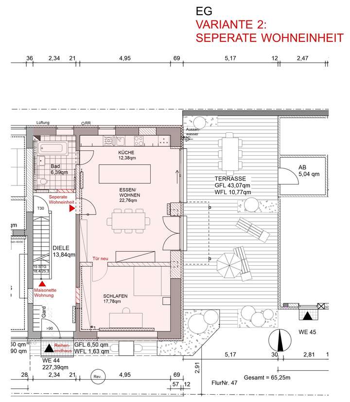 VARIANTE 2:Seperate Einheit EG