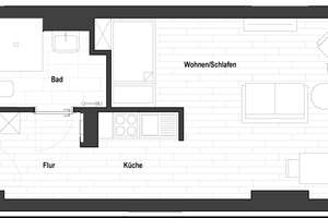 Sanierte 1-Zimmer Wohnung in Flingerns Herzstück (WE 1.09/10) | mit EBK! – 40233 Flingern Nord, Düsseldorf – Vorschaubild 2